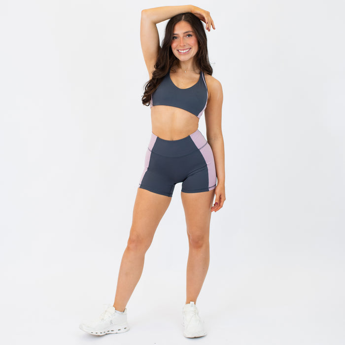 Burnt Ash + Soft Mauve Sideline Racerback Sports Bra - Medium Support by FLEO - 3