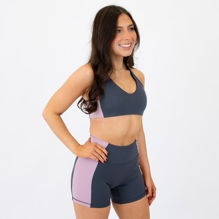 Burnt Ash + Soft Mauve Sideline Racerback Sports Bra - Medium Support by FLEO - 4