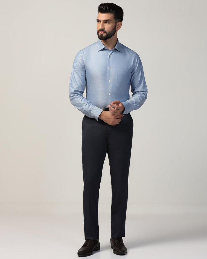 Slim Comfort B-95 Formal Charcoal Textured Trouser - Tesla