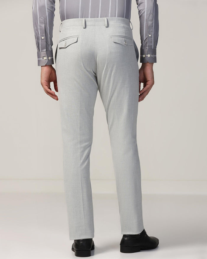 Slim Fit B-91 Formal Light Grey Solid Trouser - Jonny