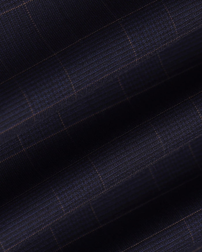 Slim Fit B-91 Formal Navy Check Trouser - Cobalt