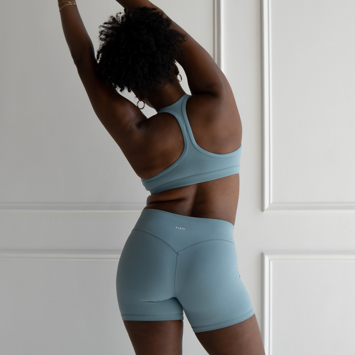 Smoke Blue SmoothSculpt Jade Sports Bra - Medium Support by FLEO - 2