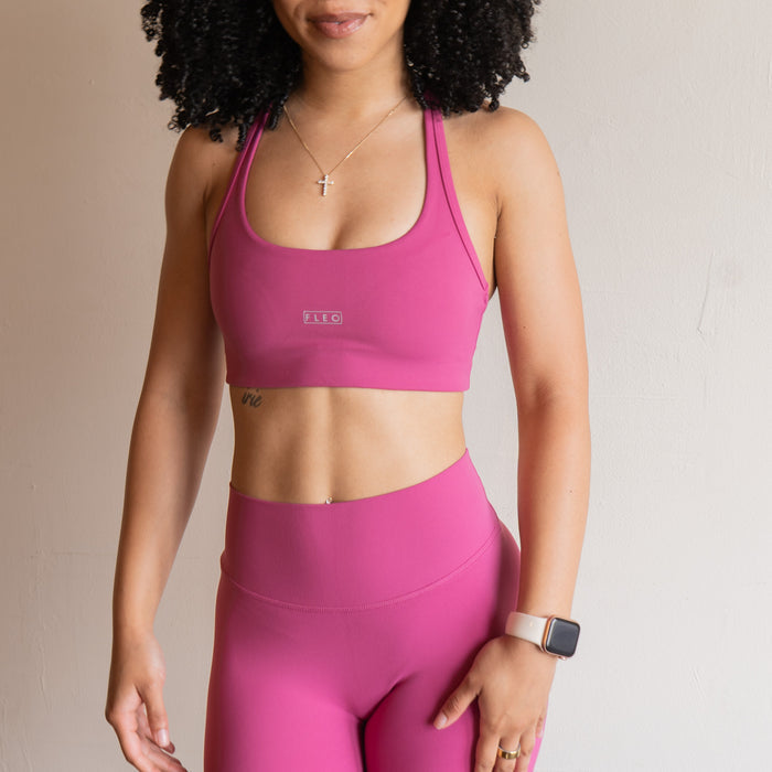 Magenta Haze SmoothSculpt Sage Racerback Sports Bra by FLEO - 6