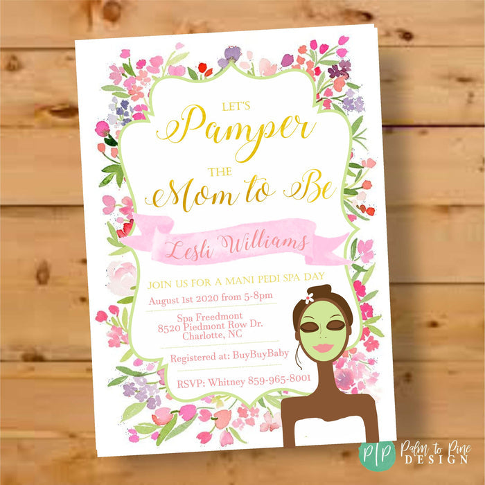 Spa Day Baby Shower Invitation