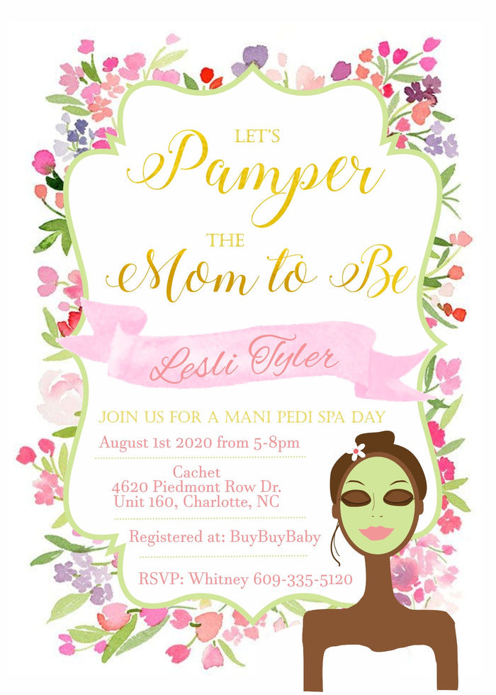 Spa Day Baby Shower Invitation