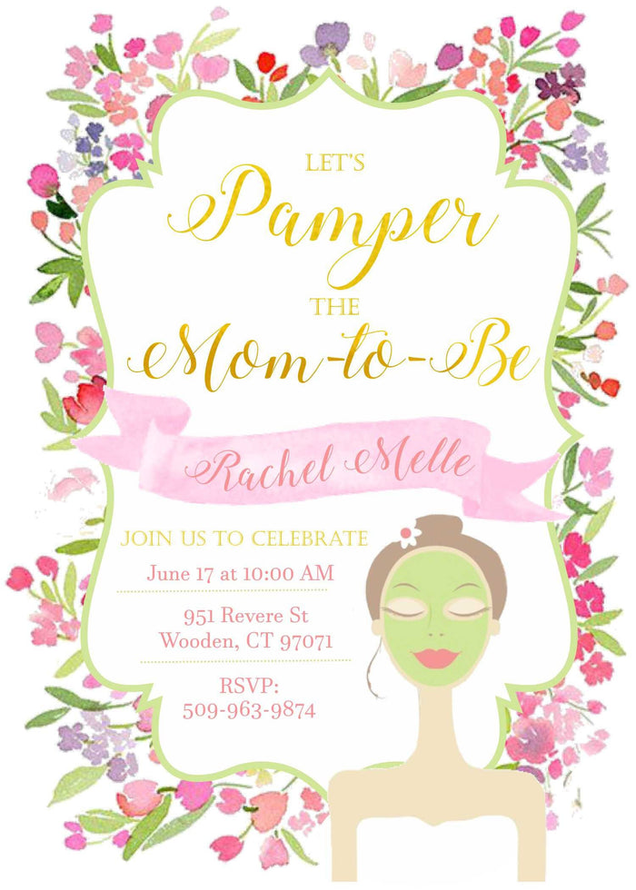 Spa Day Baby Shower Invitation