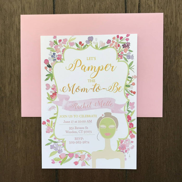 Spa Day Baby Shower Invitation