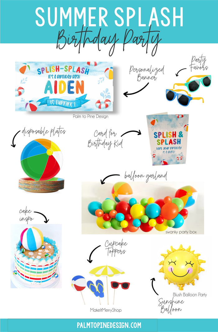 Summer Splash Birthday Party Inspiration Board