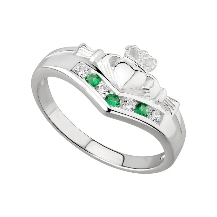 Sterling Silver Claddagh Wishbone Ring
