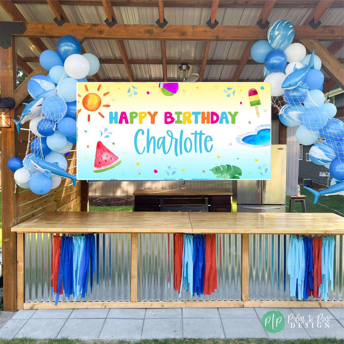 summer birthday banner for kids