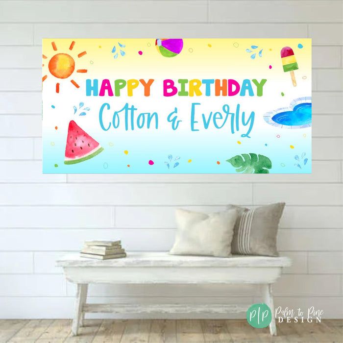 Summer Fun Birthday Banner
