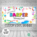colorful summer birthday banner for girls