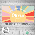 Our little sunshine birthday banner with boho rainbow colors