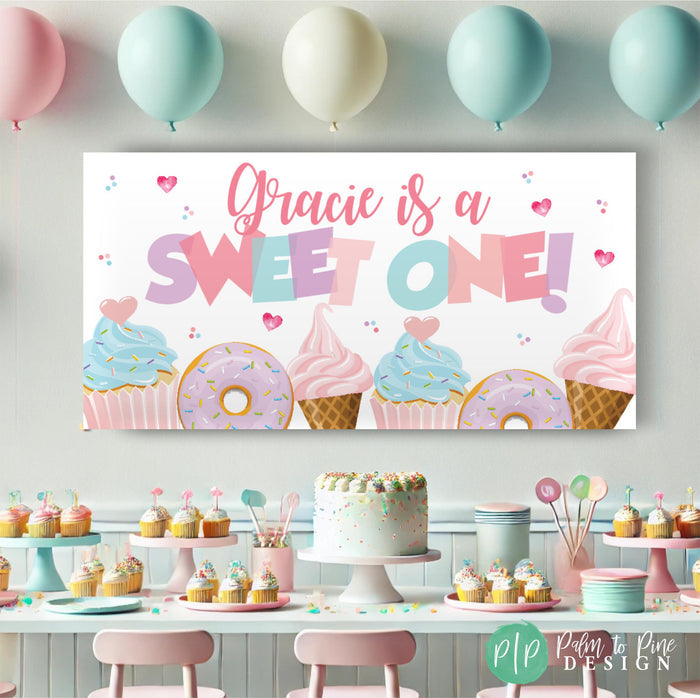 Sweet One birthday party decorations of girls birthday party