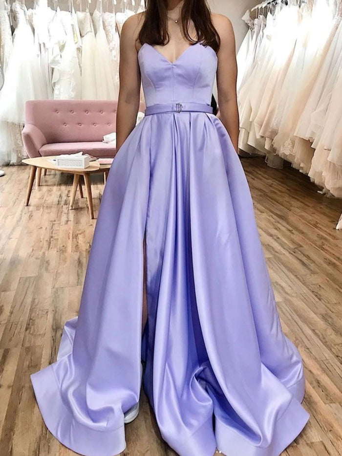 Sweetheart Neck Green Purple Long Prom Dresses, Green Purple Long Formal Graduation Dresses