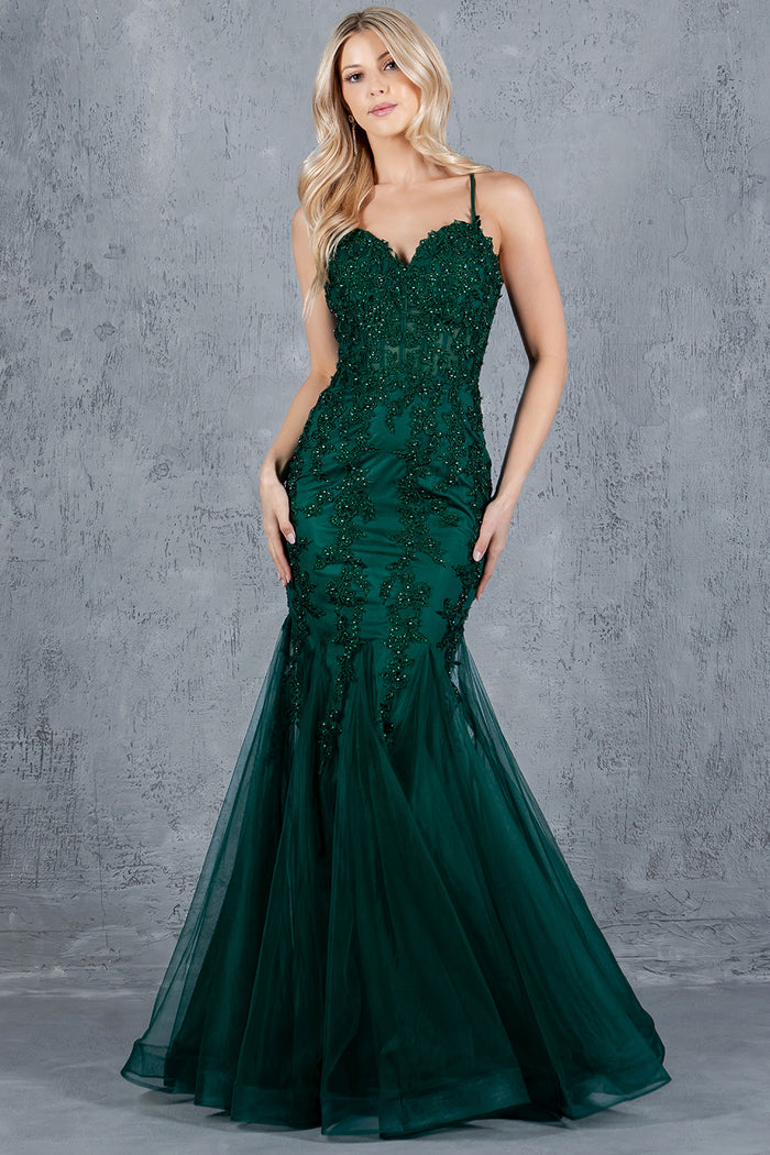 Sweetheart Neckline Spaghetti Straps Party Dress by Cinderella Couture USA AS8175J