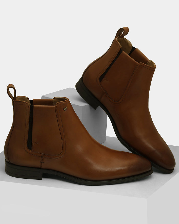 Tan Leather Boots - Wrayy