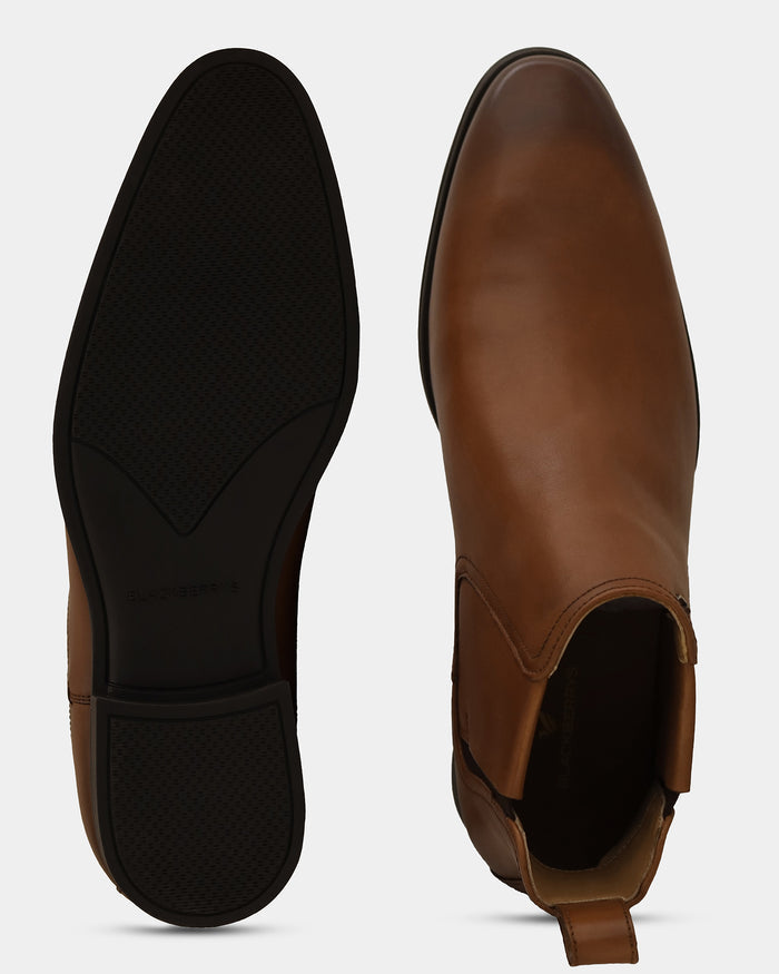 Tan Leather Boots - Wrayy