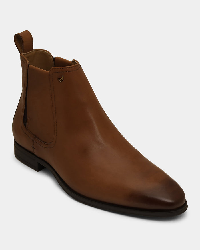 Tan Leather Boots - Wrayy