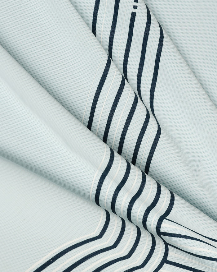 TechPro Polo Aqua Blue Printed T-Shirt - Matrix