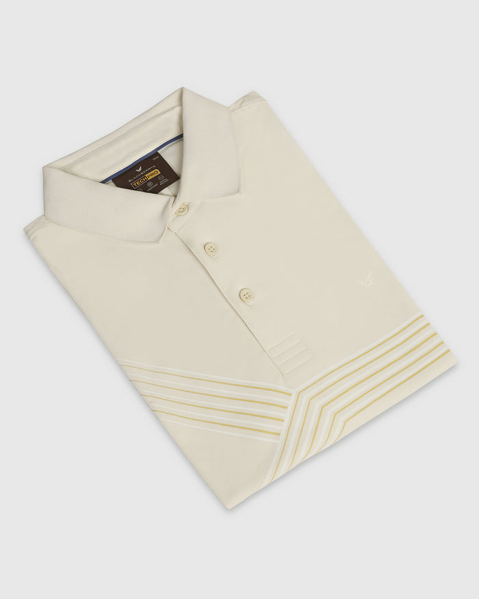 TechPro Polo Powder Yellow Printed T-Shirt - Matrix