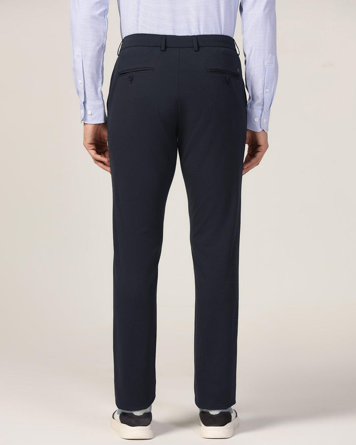 TechPro Slim Fit B-91 Casual Dark Navy Solid Khakis - Ziea