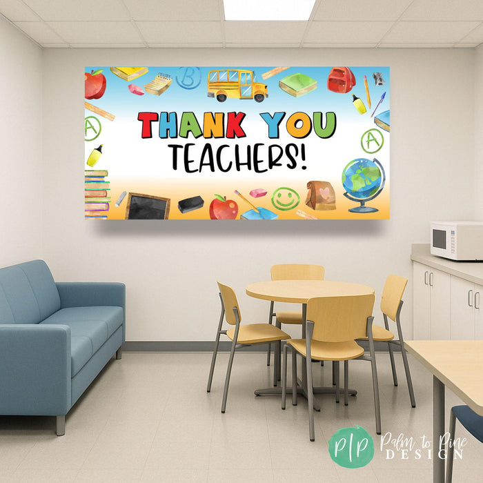thank you teachers teacher appreciation banner for breakroom