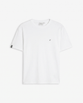 The Forever T-shirt in white — front view featuring a small black logo on the chest