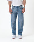 The Jeans Relaxed Straight Fit in light midwash — front view against a white background