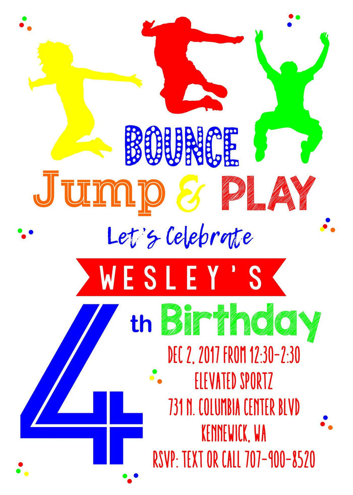Jump Birthday Invitation
