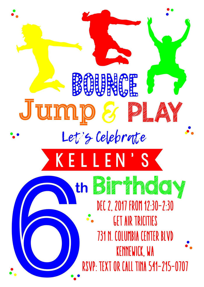 Jump Birthday Invitation