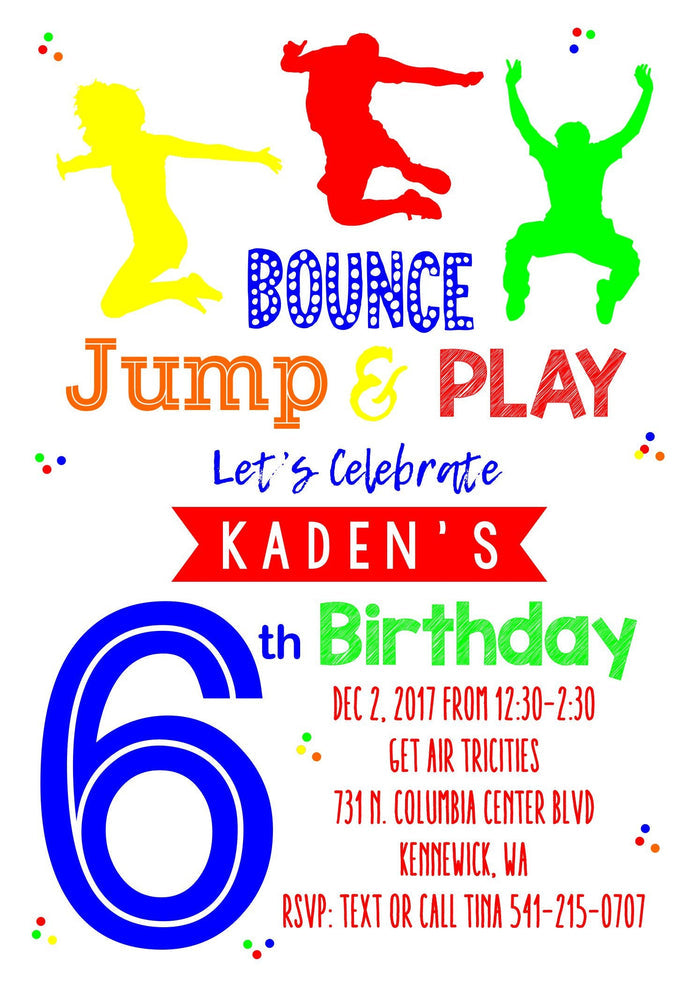 Jump Birthday Invitation