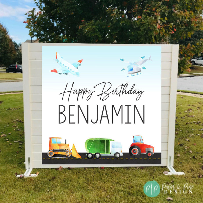 Transportation Birthday Banner