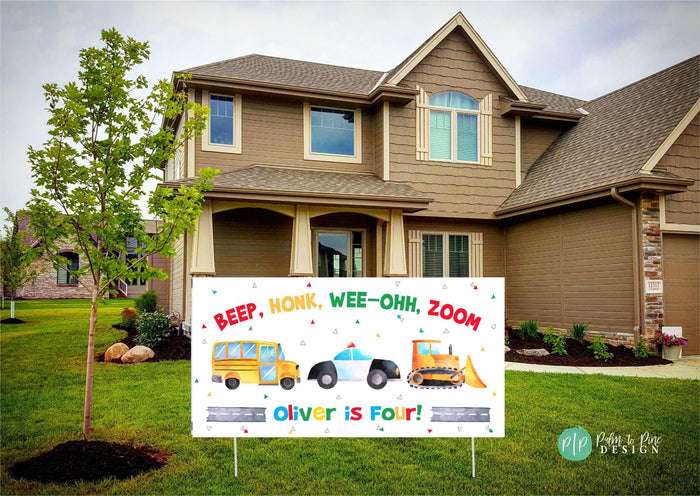 Transportation Birthday Vinyl Banner