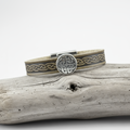 Trinity Green Celtic Cuff Leather Bracelet