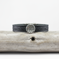 Trinity Knot Black Cuff Leather Bracelet
