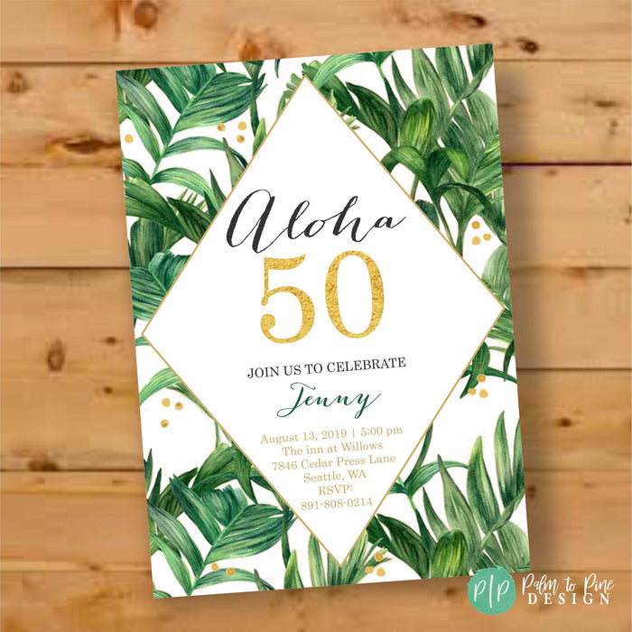 Tropical Aloha Birthday Invitation