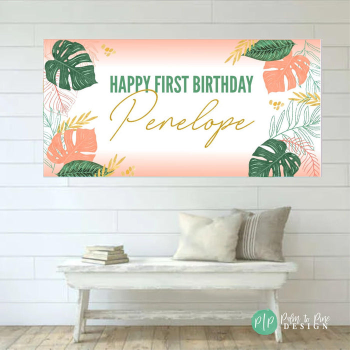 Tropical Birthday decorations with modern and clean design