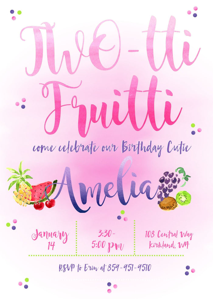 Personalized Tutti Frutti Party