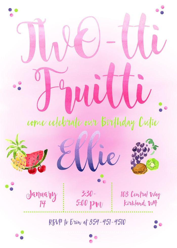 Personalized Tutti Frutti Party