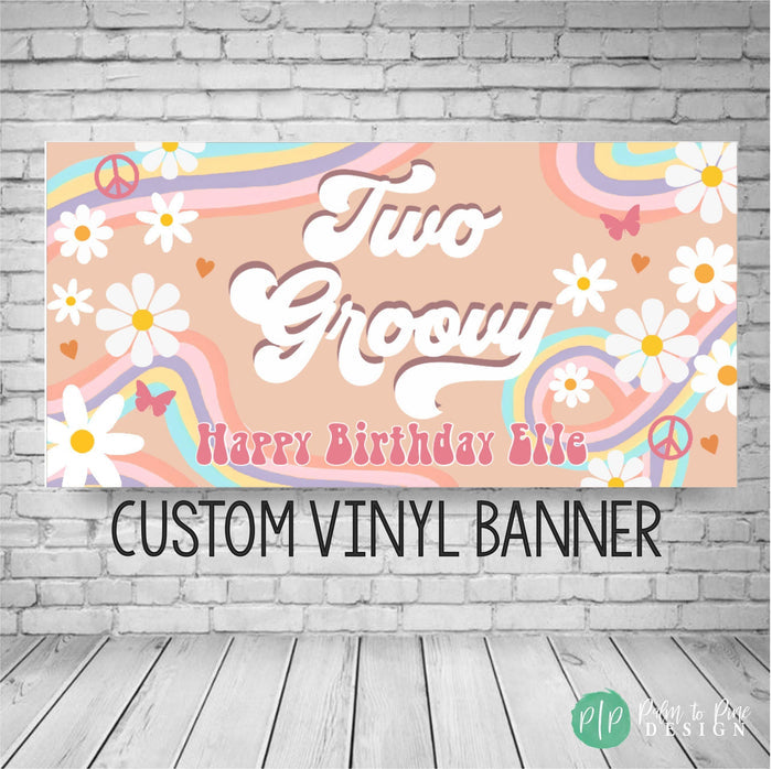 Two Groovy Birthday Banner