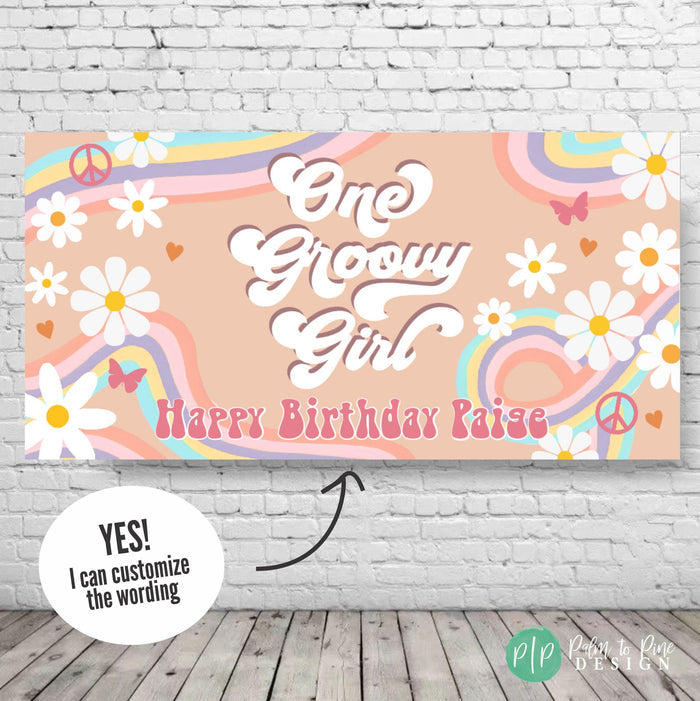 Two Groovy Birthday Banner