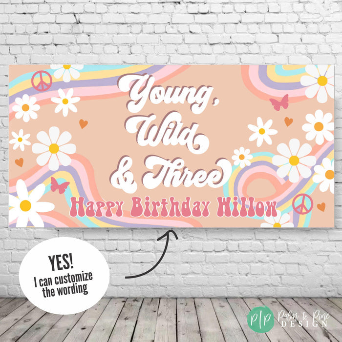 Two Groovy Birthday Banner