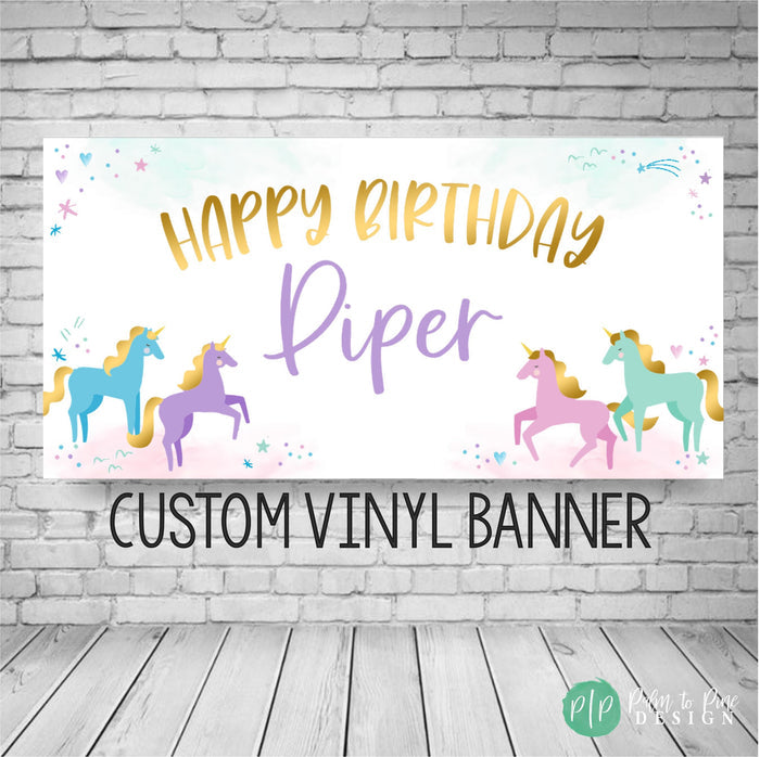 Unicorn Birthday Party Decorations Banner