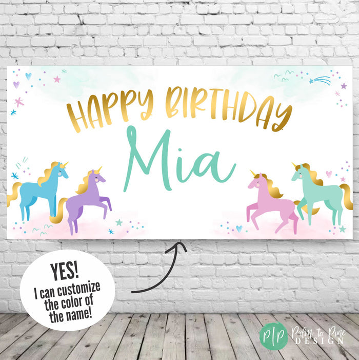 Unicorn Birthday Party Decorations Banner
