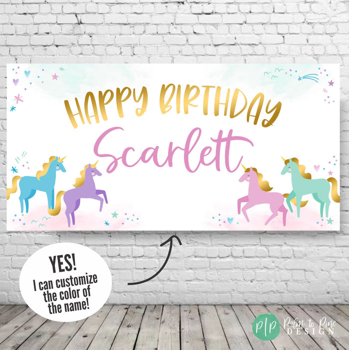 Unicorn Birthday Party Decorations Banner
