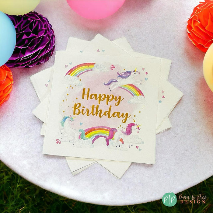 Unicorn Birthday Party Napkins