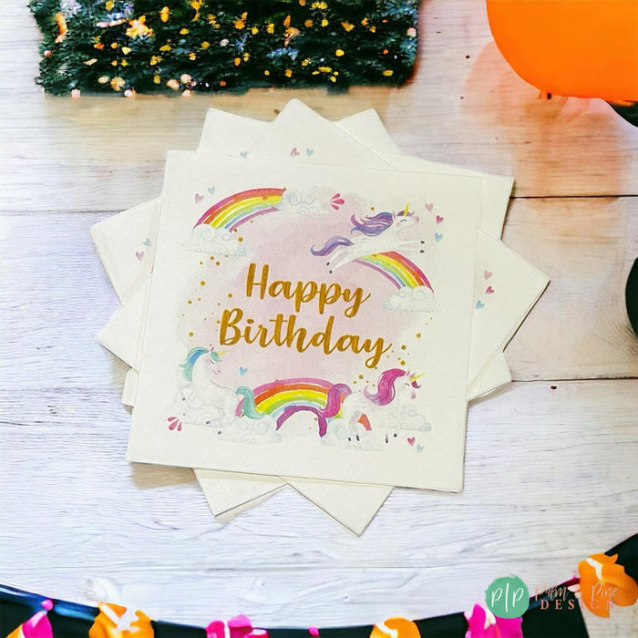 Unicorn Birthday Party Napkins