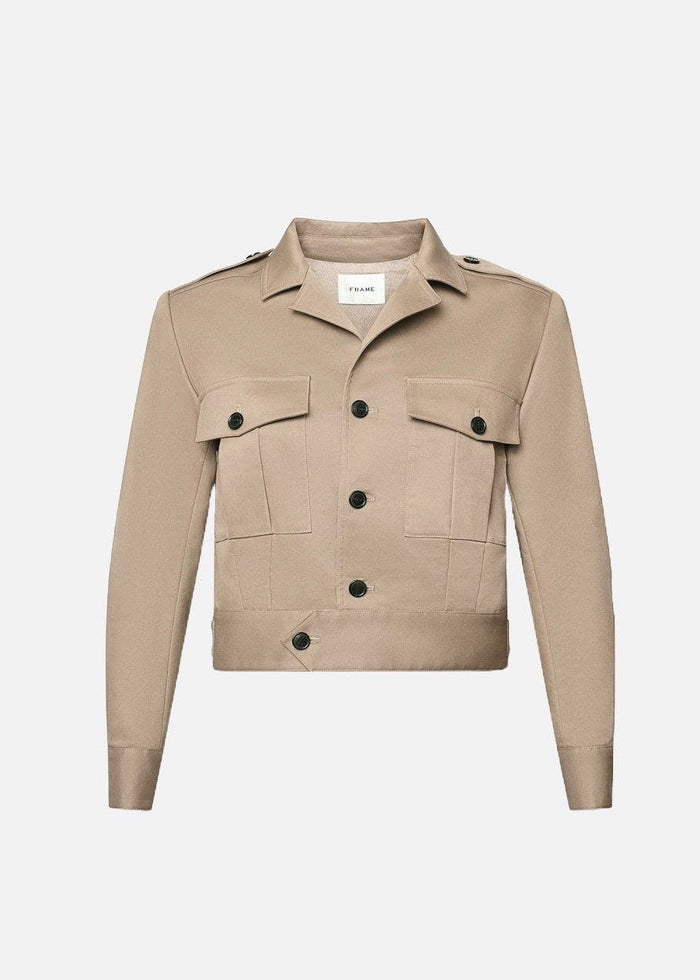 Utility Cropped Jacket (Khaki)