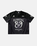 V-Neck Mesh Patchwork Jersey Tee | Inflation Streetwear